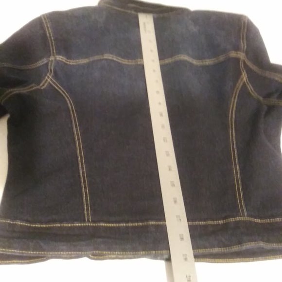 New Look women's size L dark wash jean jacket - Picture 10 of 13